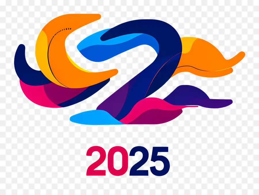 Tahun 2025，Gelombang Warna Warni 2025 PNG