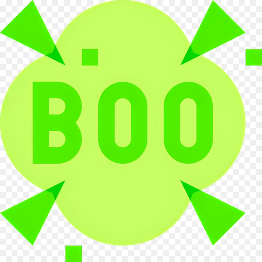 Hallowen Boo，Teks Boo Hijau PNG