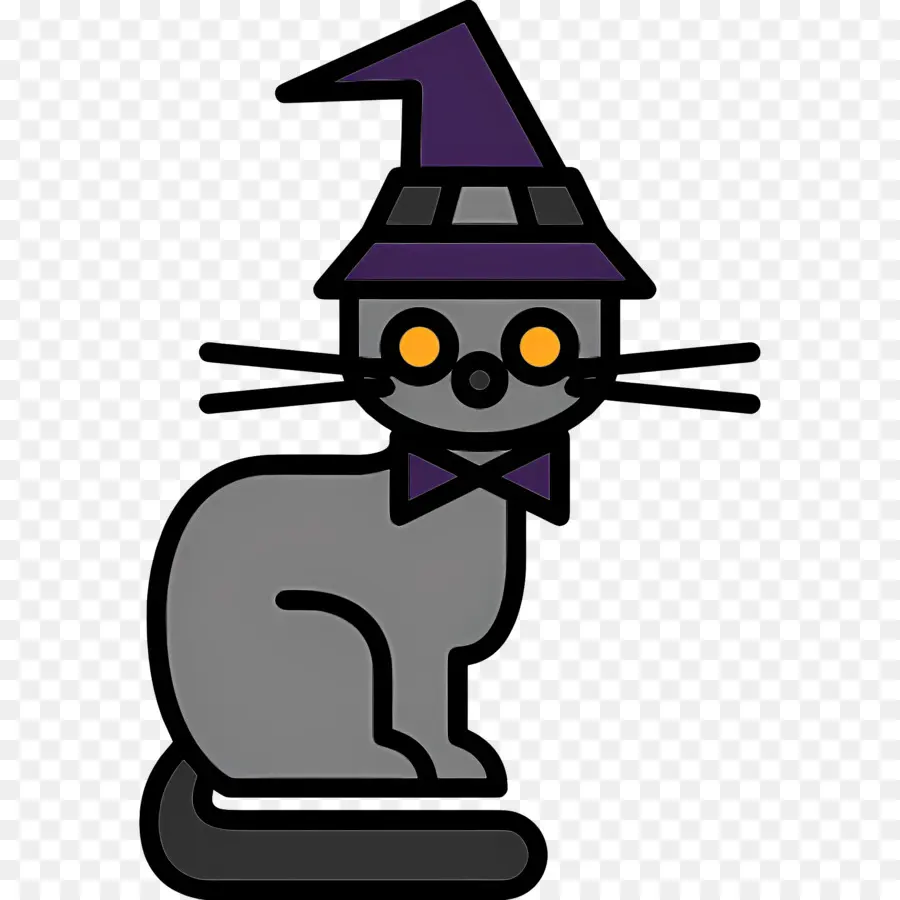 Kucing Hallowen，Kucing Dengan Topi PNG