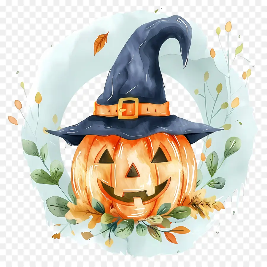 Karangan Bunga Halloween，Labu Halloween PNG