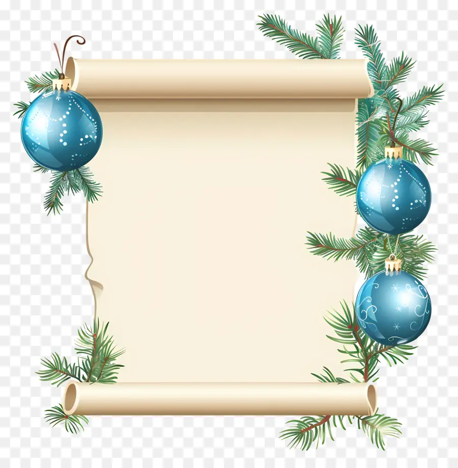 Gulungan Natal，Ornamen Biru Pada Gulungan PNG