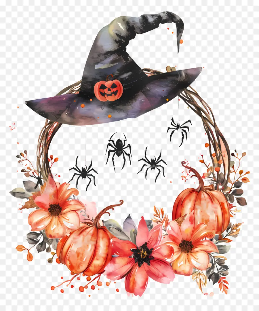 Karangan Bunga Halloween，Karangan Bunga Halloween Bunga PNG