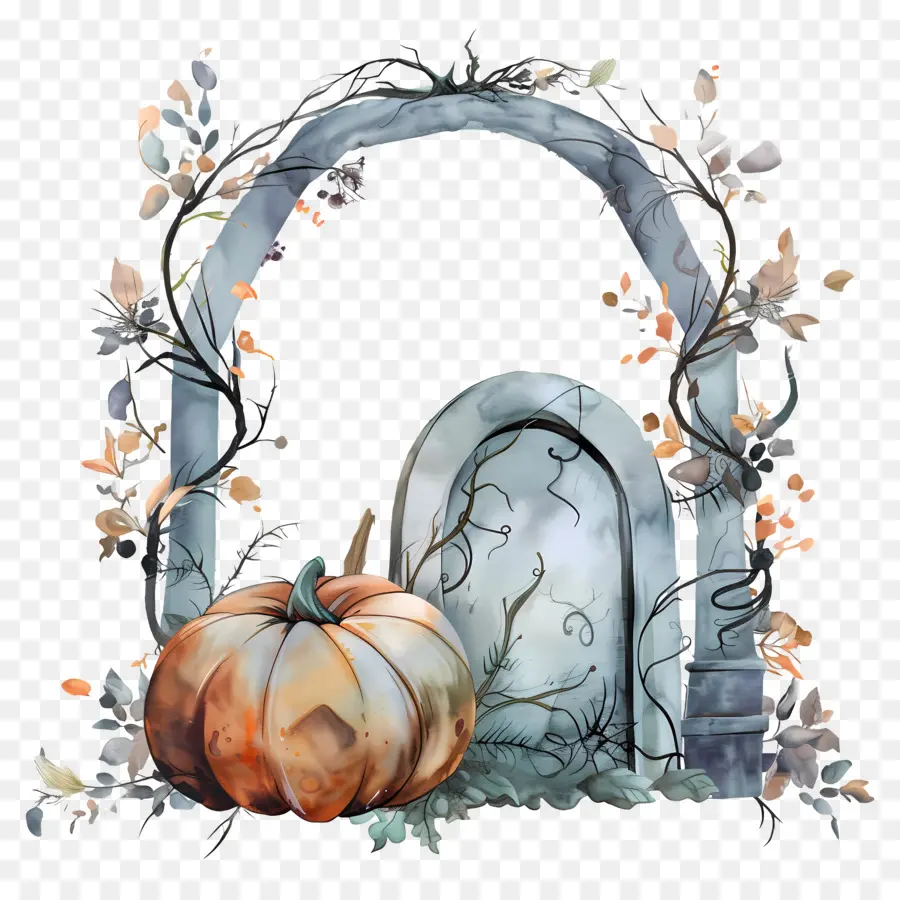 Nisan Halloween，Lengkungan Labu PNG