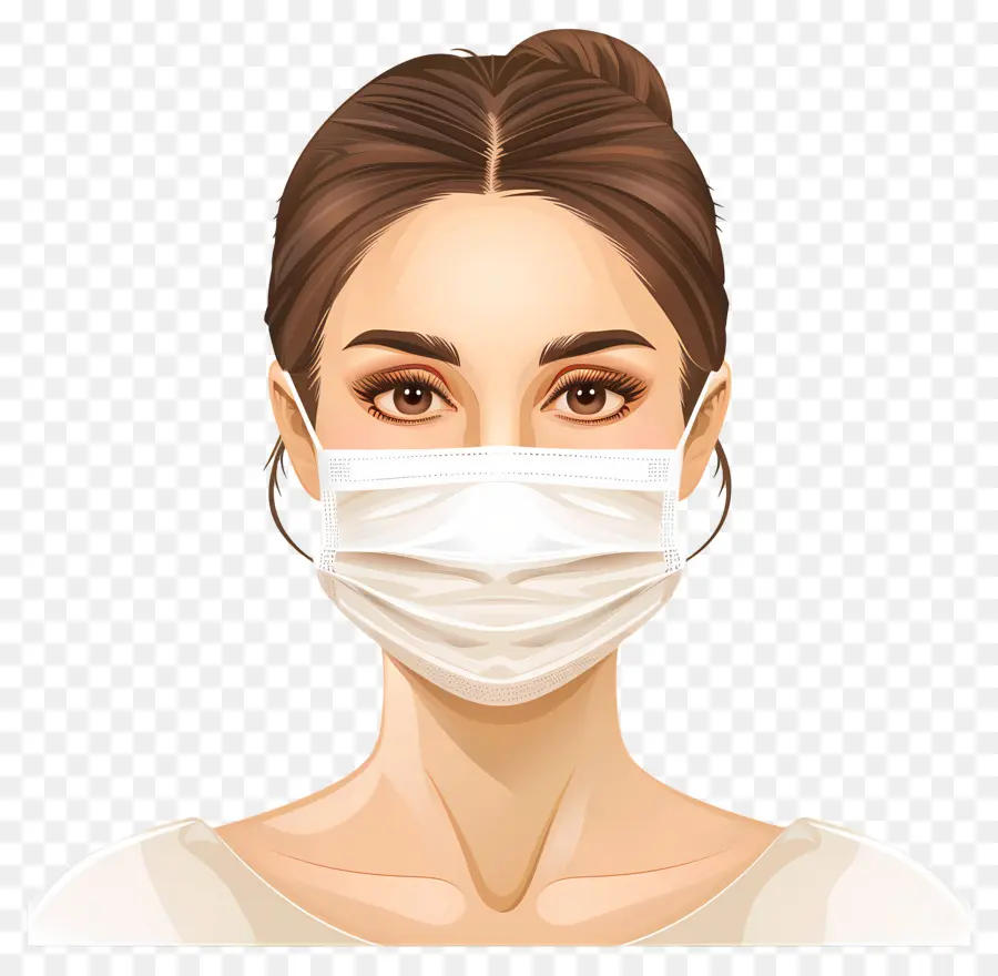 Wanita Cantik，Wanita Dengan Masker Wajah PNG