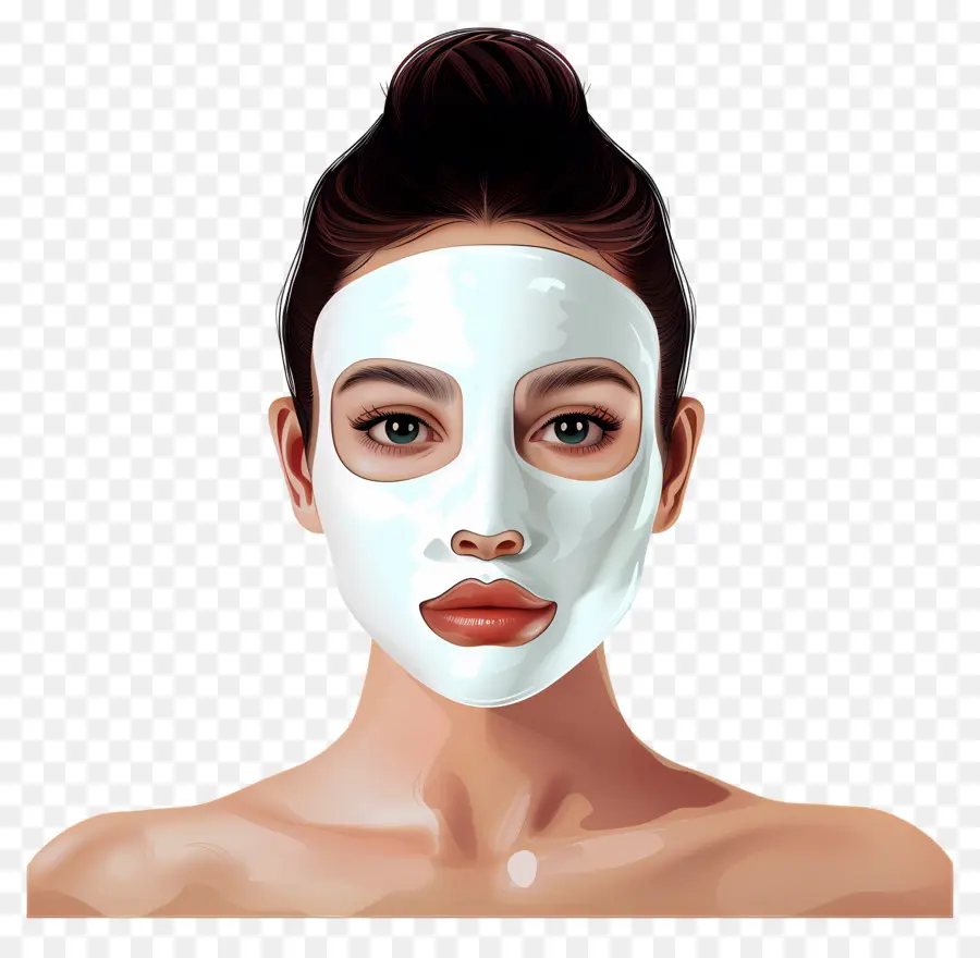 Wanita Cantik，Wanita Dengan Masker Wajah Putih PNG