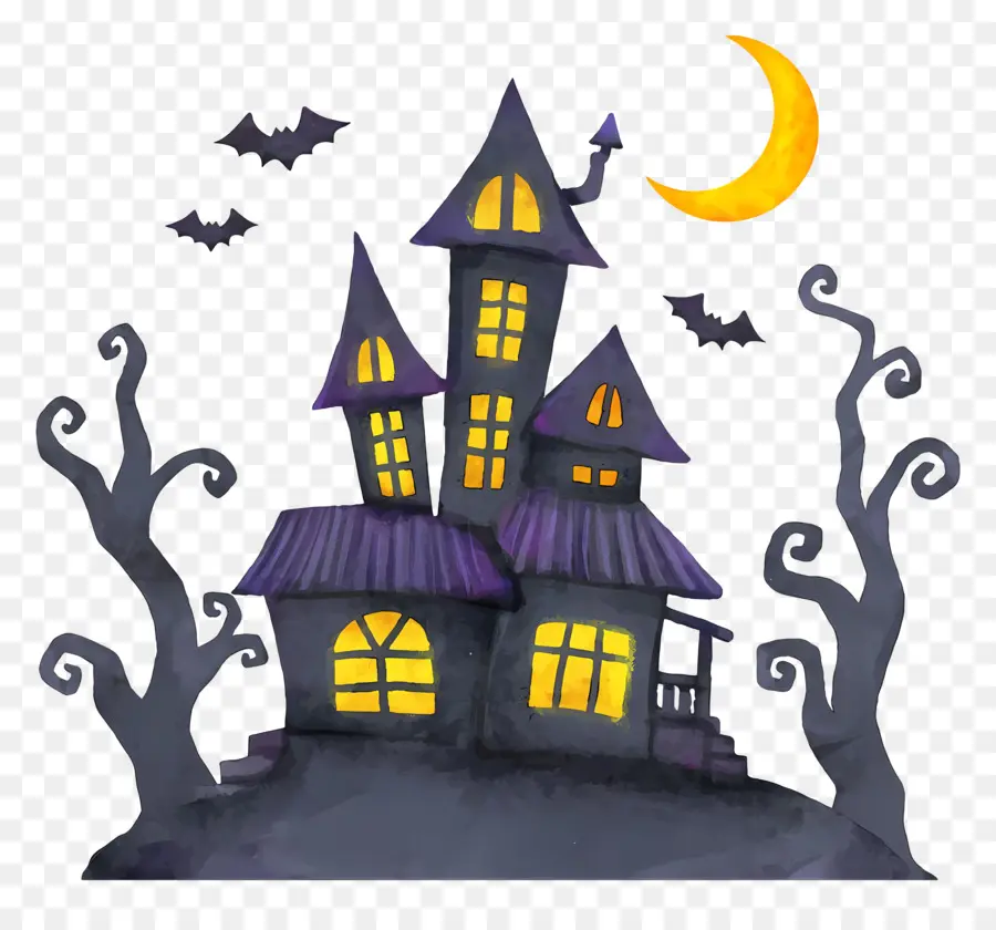 Rumah Halloween，Rumah Berhantu Yang Gelap PNG