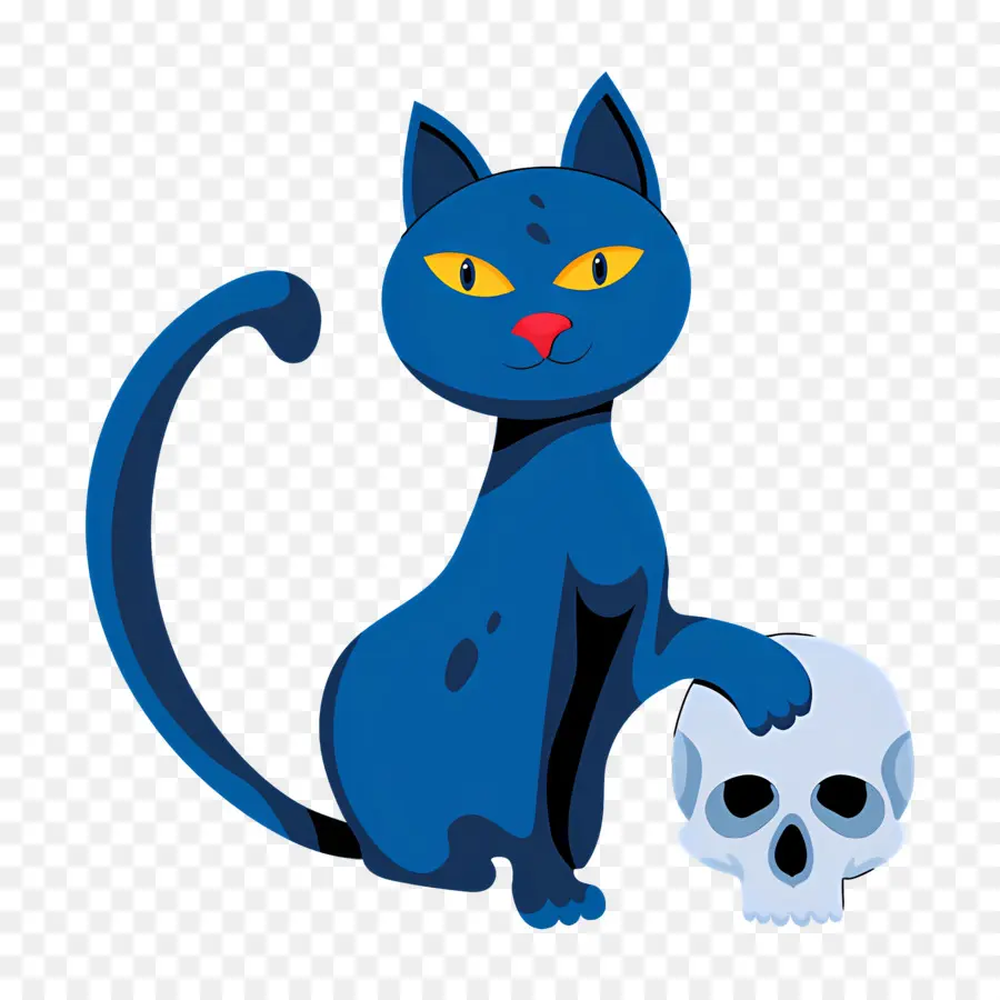 Kucing Hallowen，Kucing Biru PNG