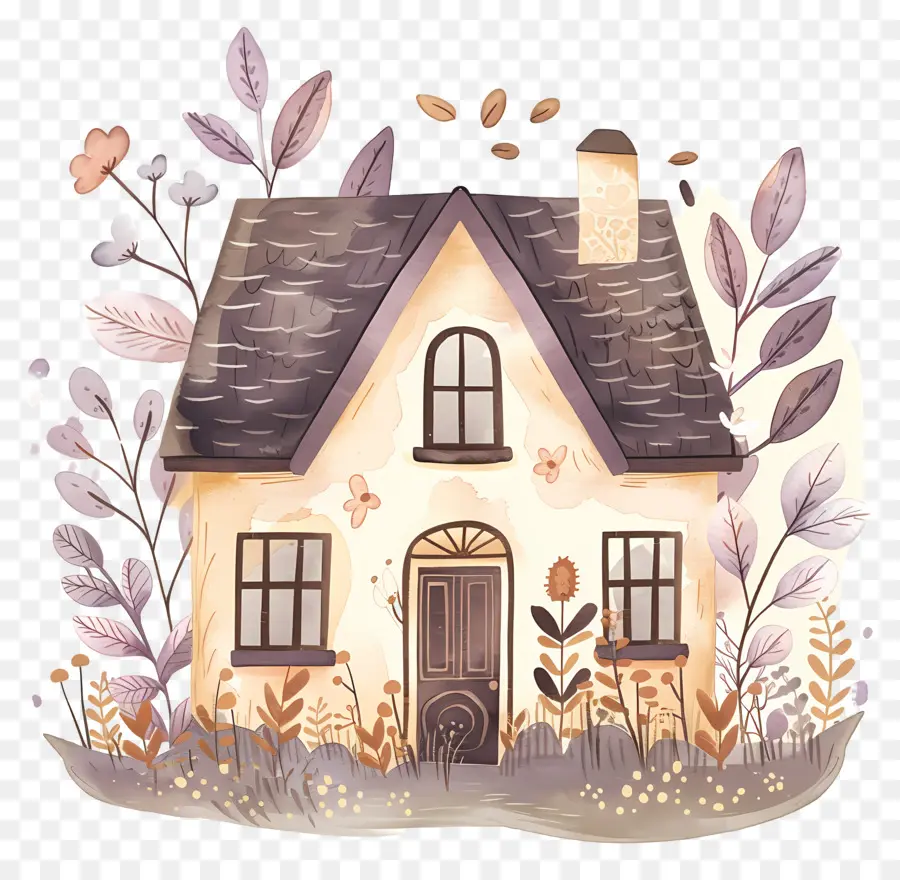 Rumah Musim Gugur，Rumah Doodle Yang Lucu PNG