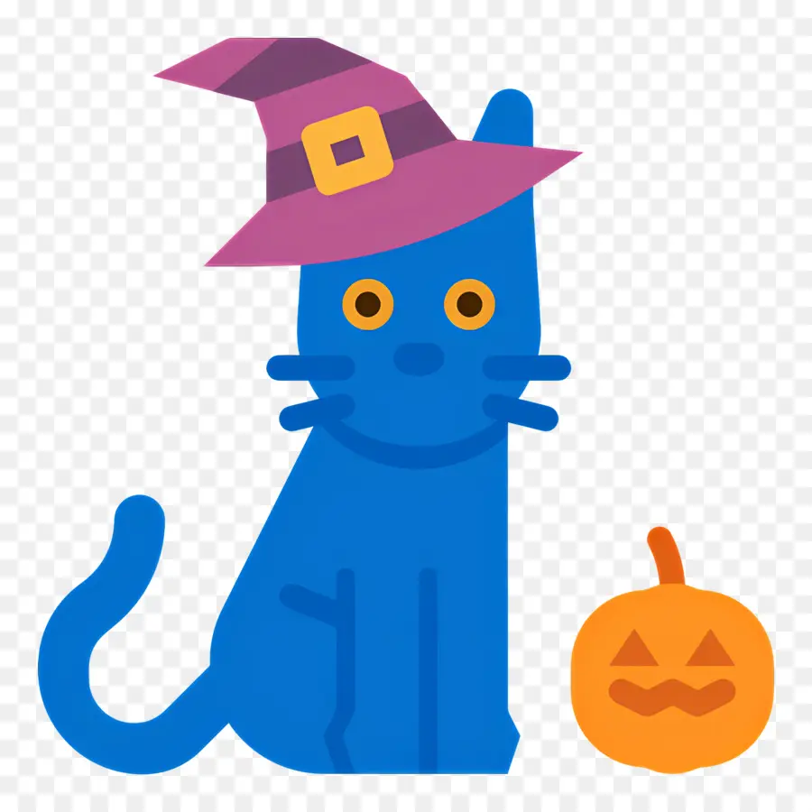 Kucing Hallowen，Kucing Biru PNG