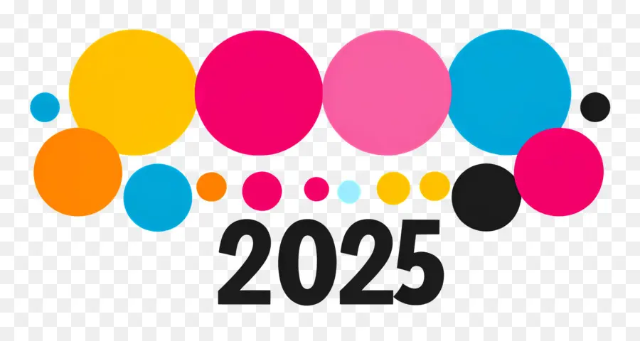 Tahun 2025，Lingkaran Berwarna Warni 2025 PNG