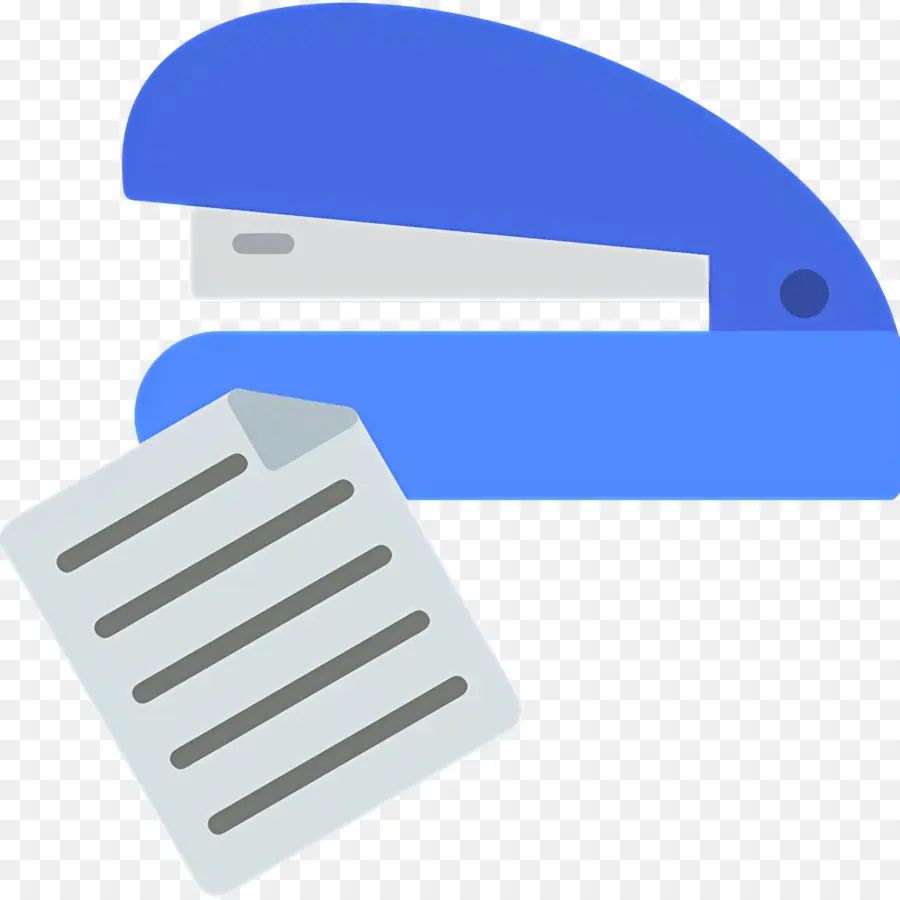 Stapler，Stapler Biru Dengan Kertas PNG