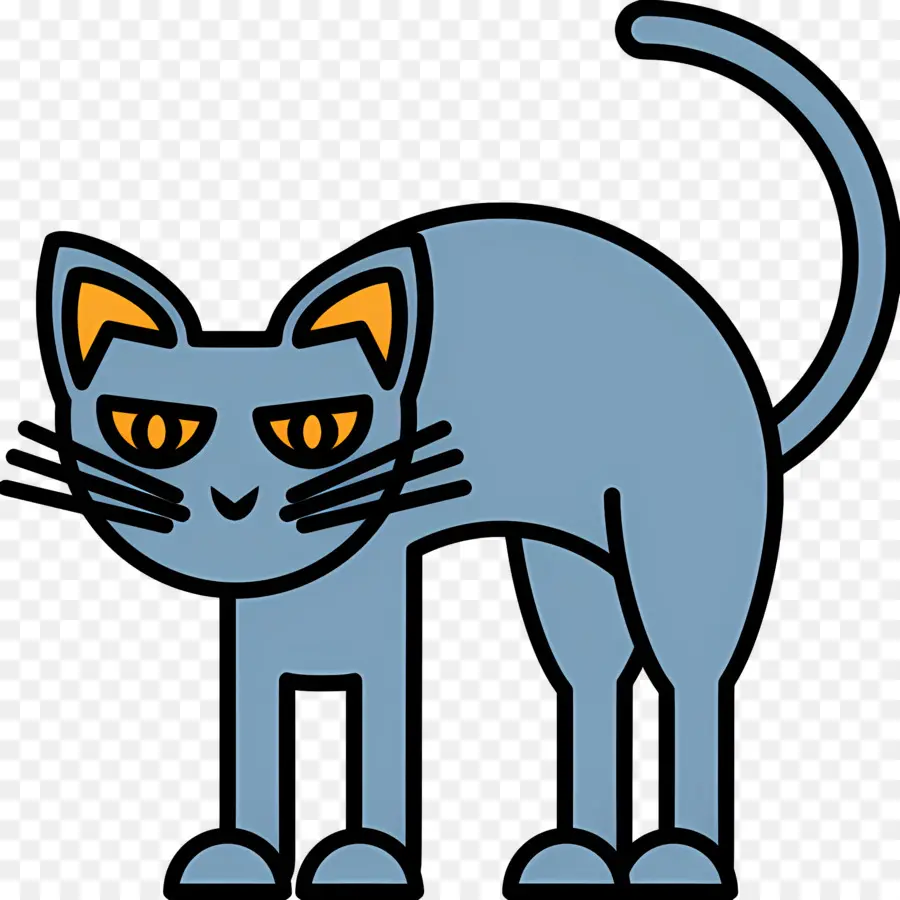 Kucing Hallowen，Kucing Biru PNG