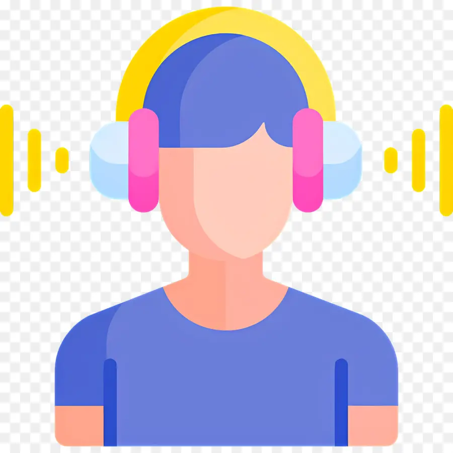 Mendengarkan Musik，Orang Dengan Headphone PNG