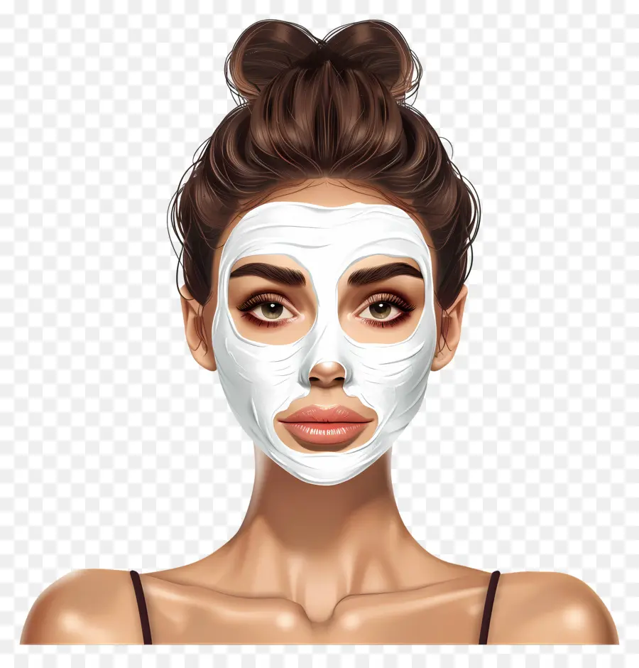 Wanita Cantik，Wanita Dengan Masker Wajah Putih PNG