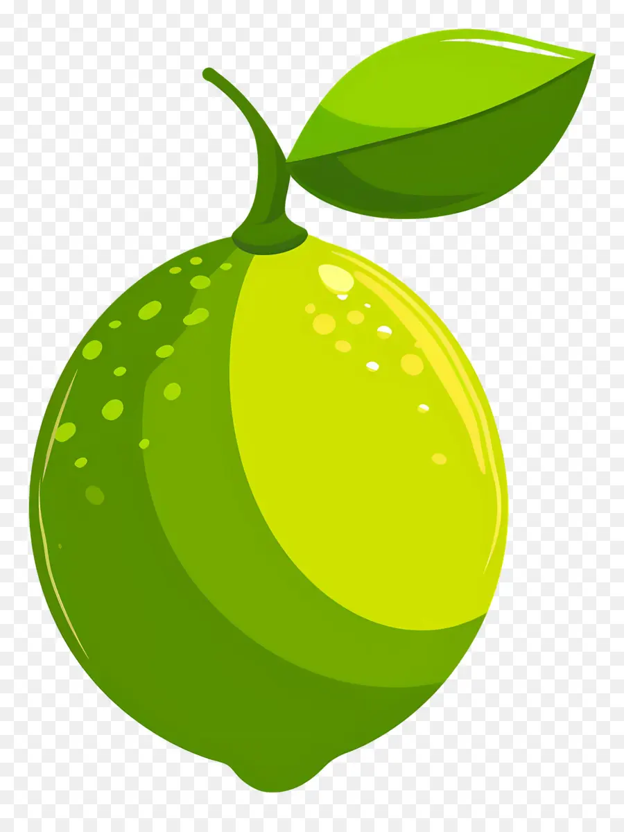 Lemon Hijau，Lemon Dengan Daun PNG