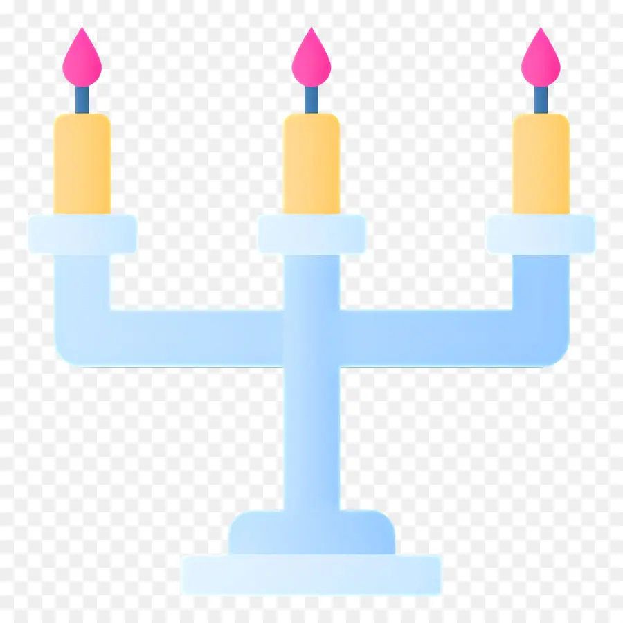 Hanukkah Menorah，Lilin Biru PNG