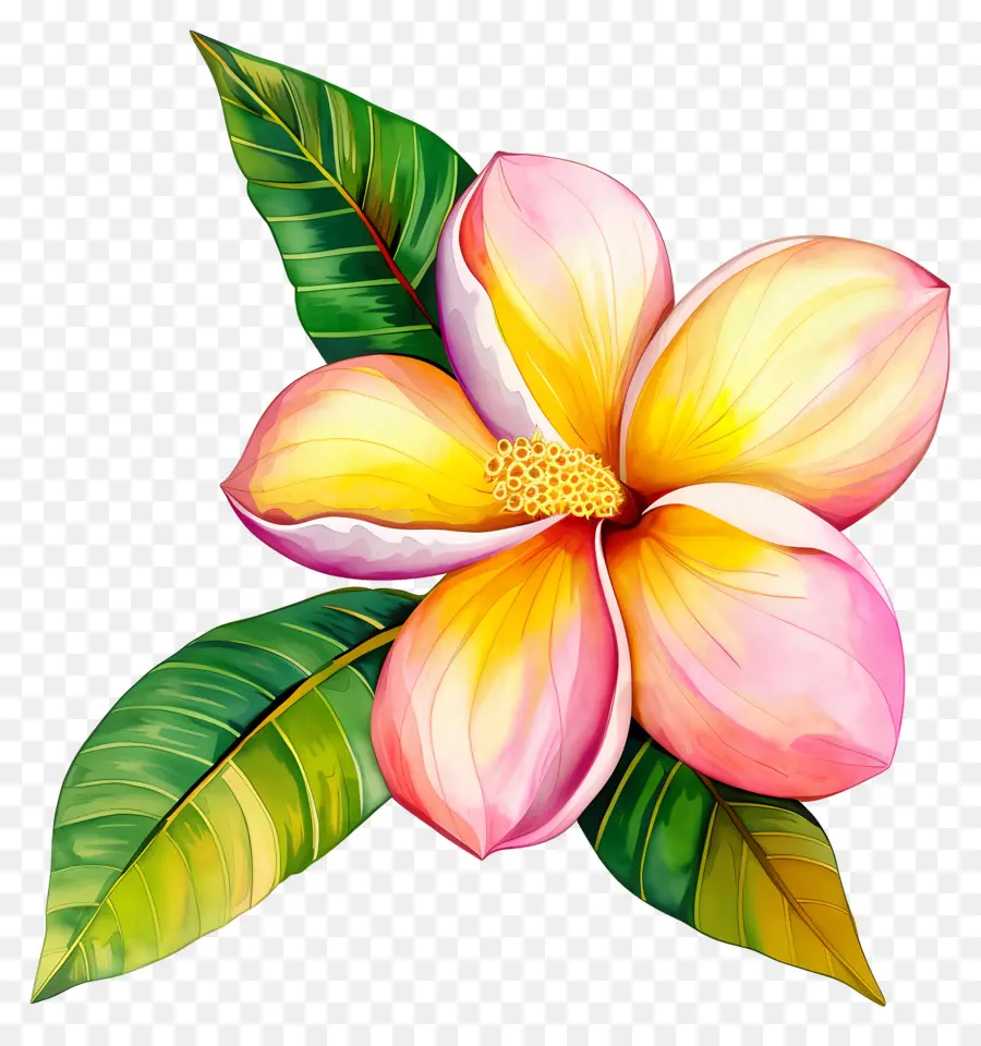 Bunga Plumeria，Daun Daun PNG