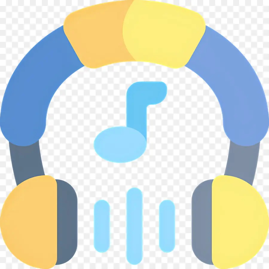 Mendengarkan Musik，Headphone Dengan Catatan Musik PNG