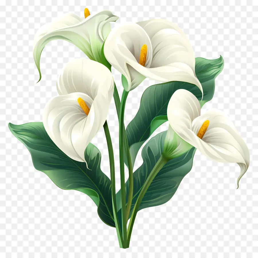 Calla Lily，Daun Daun PNG