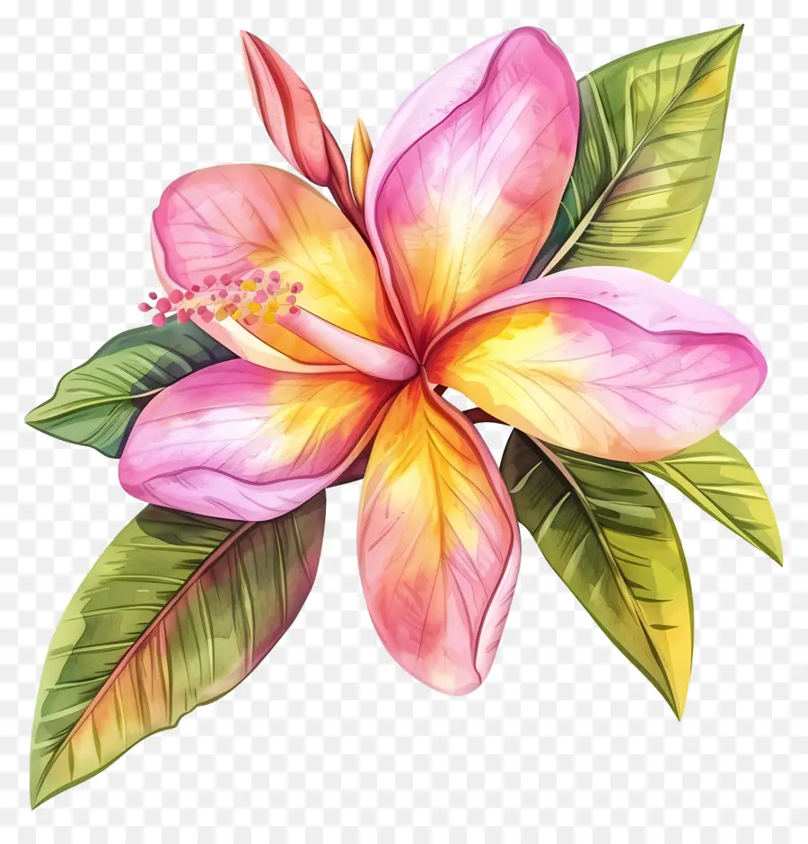 Bunga Plumeria，Daun Daun PNG