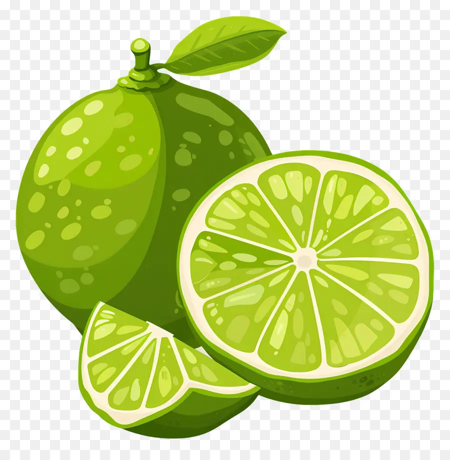 Lemon Hijau，Irisan Jeruk Nipis Hijau PNG