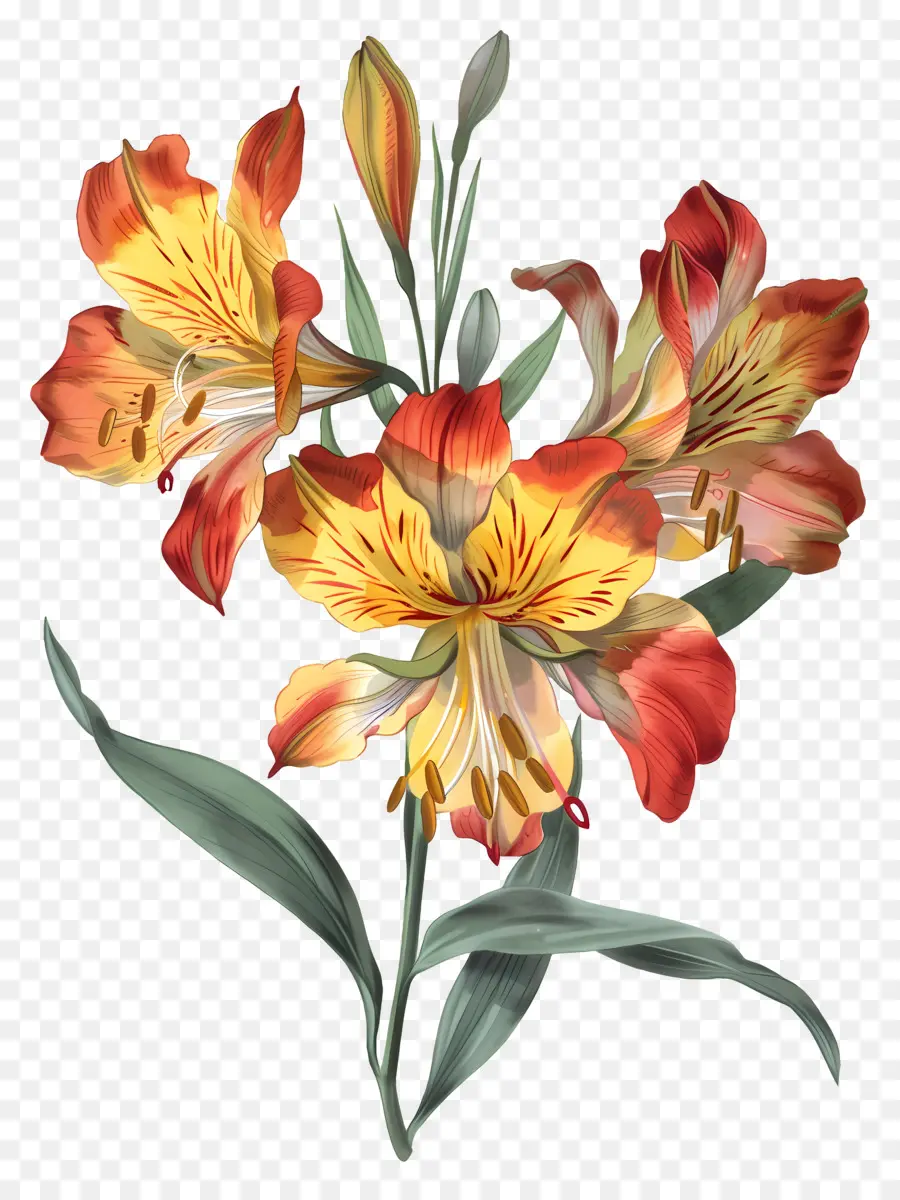 Bunga Lily，Bunga Lili Oranye PNG