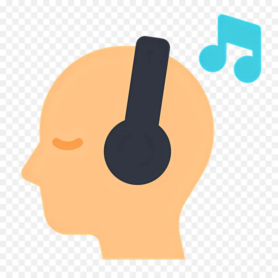 Mendengarkan Musik，Headphone Dengan Catatan Musik PNG