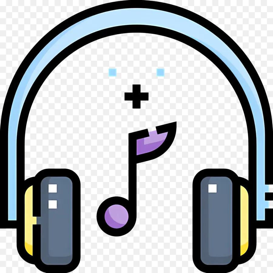 Mendengarkan Musik，Headphone Dengan Catatan Musik PNG