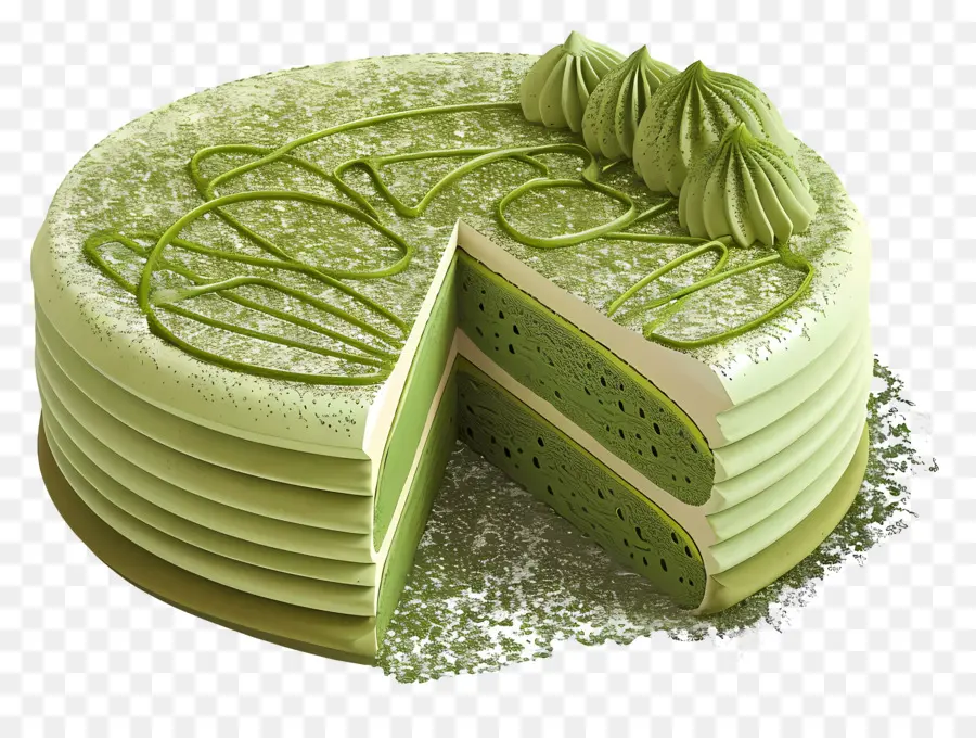 Kue 3d，Kue Lapis Hijau PNG