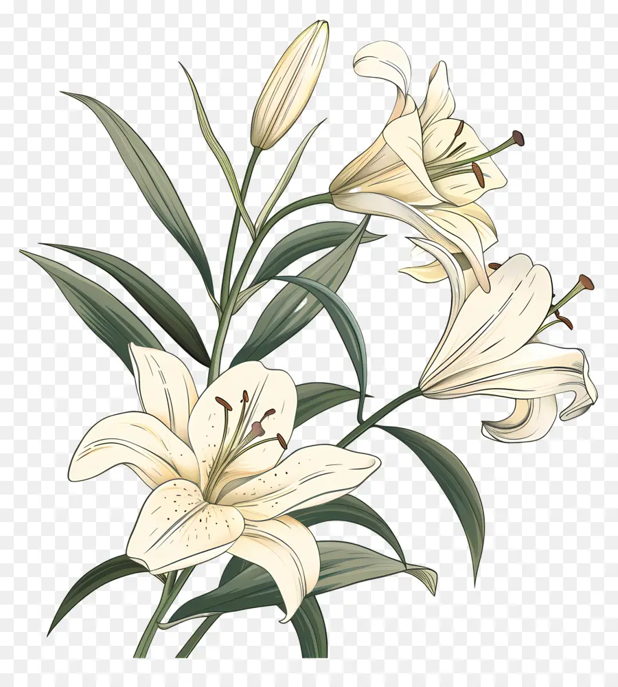 Bunga Lily，Bunga Bakung PNG