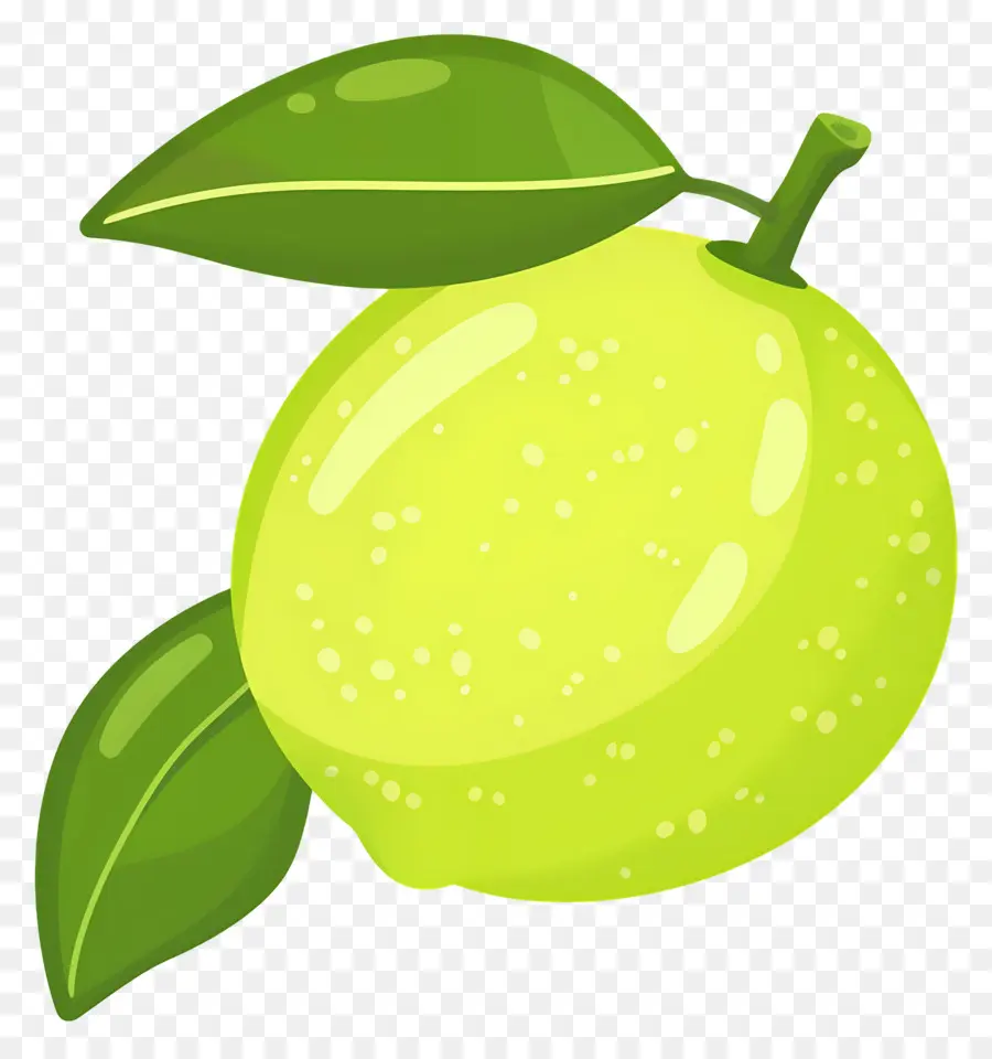 Lemon Hijau，Lemon Dengan Daun PNG