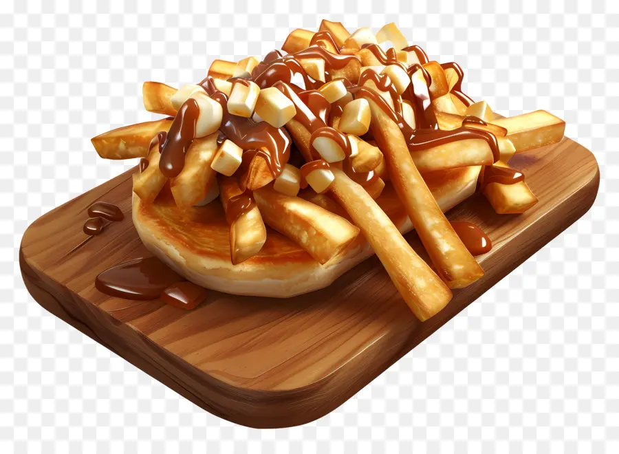 Poutine，Poutine Dengan Keju Dan Kuah PNG