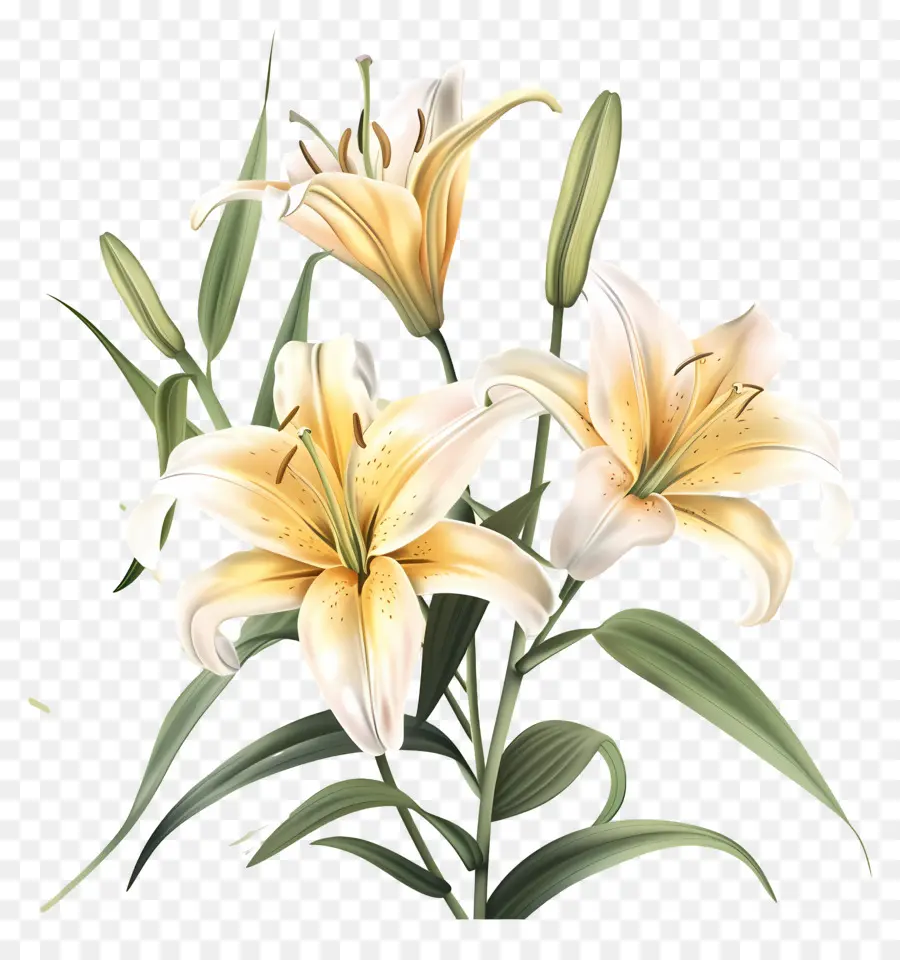 Bunga Lily，Bunga Lili Putih PNG