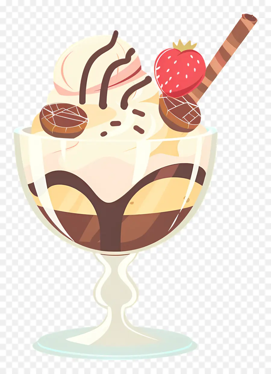 Es Krim Sundae，Buah Sundae PNG