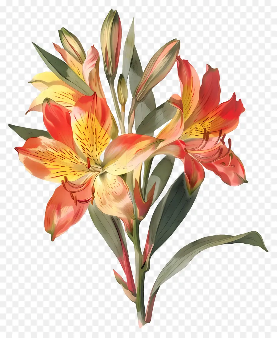 Bunga Lily，Bunga Oranye PNG