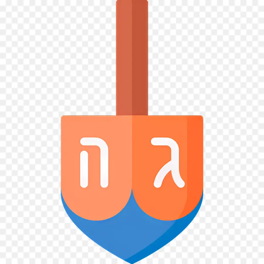 Hanukkah Dreidel，Dreidel Oranye Dan Biru PNG