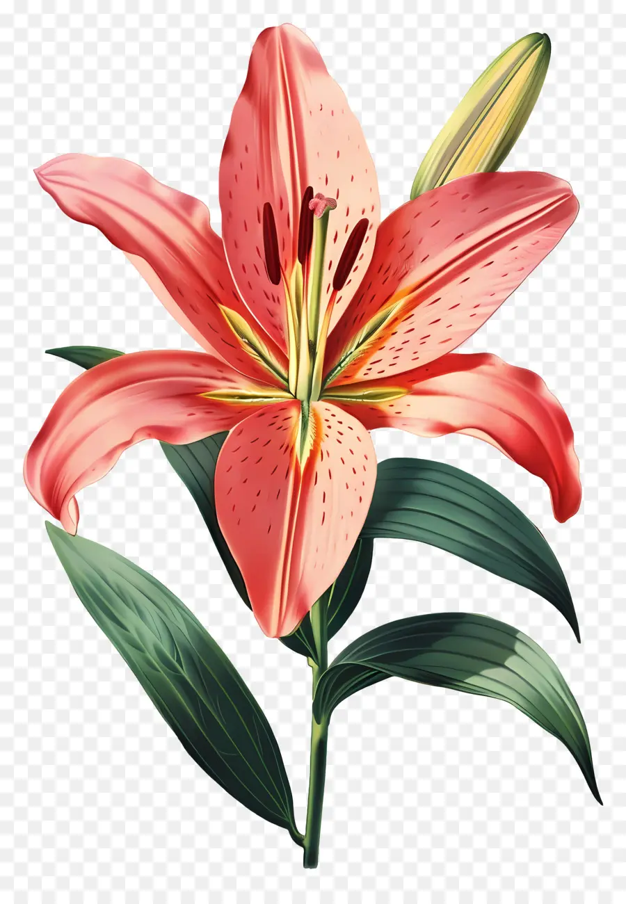 Bunga Lily，Bunga Lili Oranye PNG