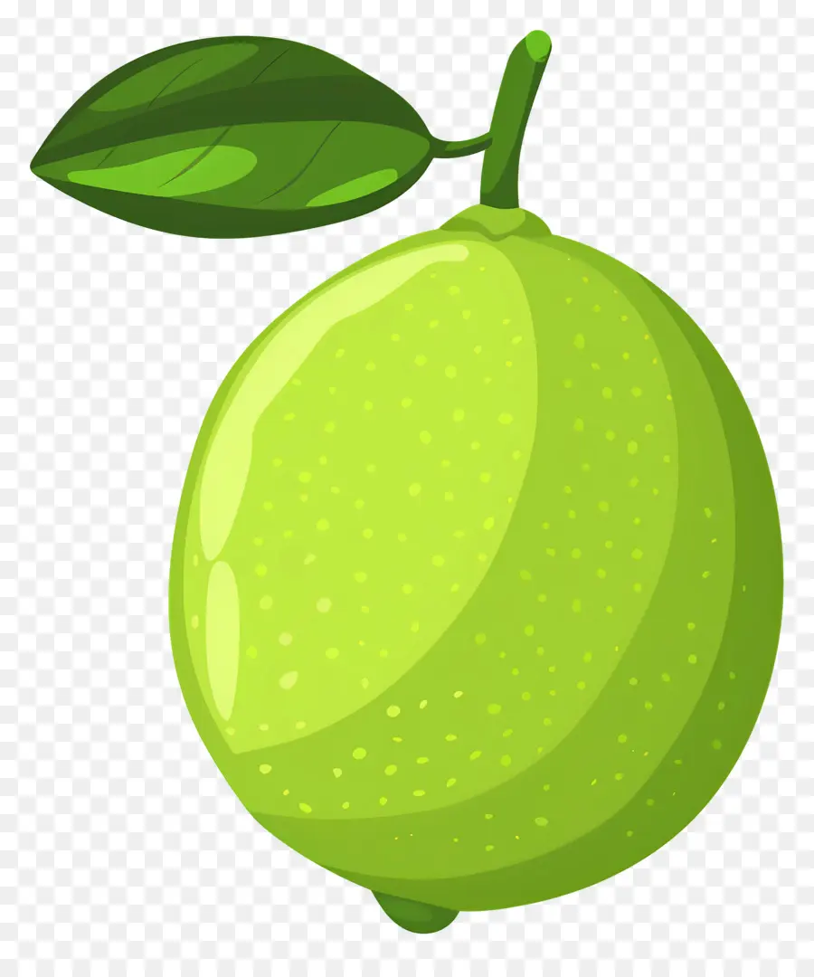 Lemon Hijau，Lemon Dengan Daun PNG