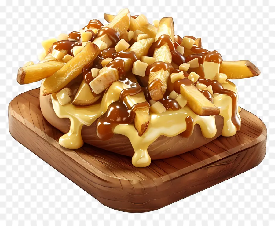 Poutine，Poutine Dengan Keju Dan Kuah PNG