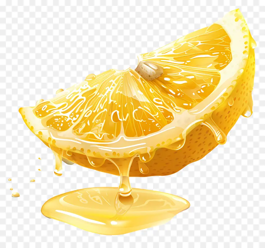 Irisan Lemon，Irisan Lemon Yang Menetes PNG