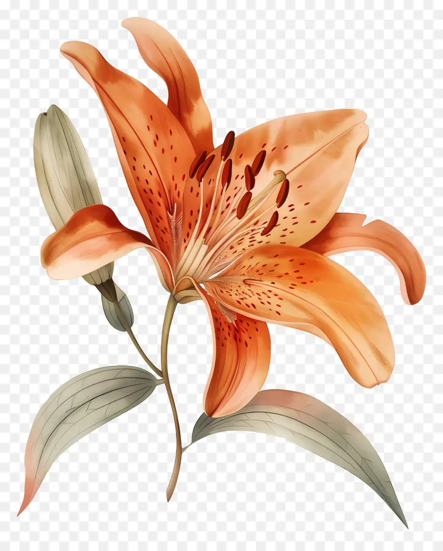 Bunga Lily，Bunga Lili Oranye PNG