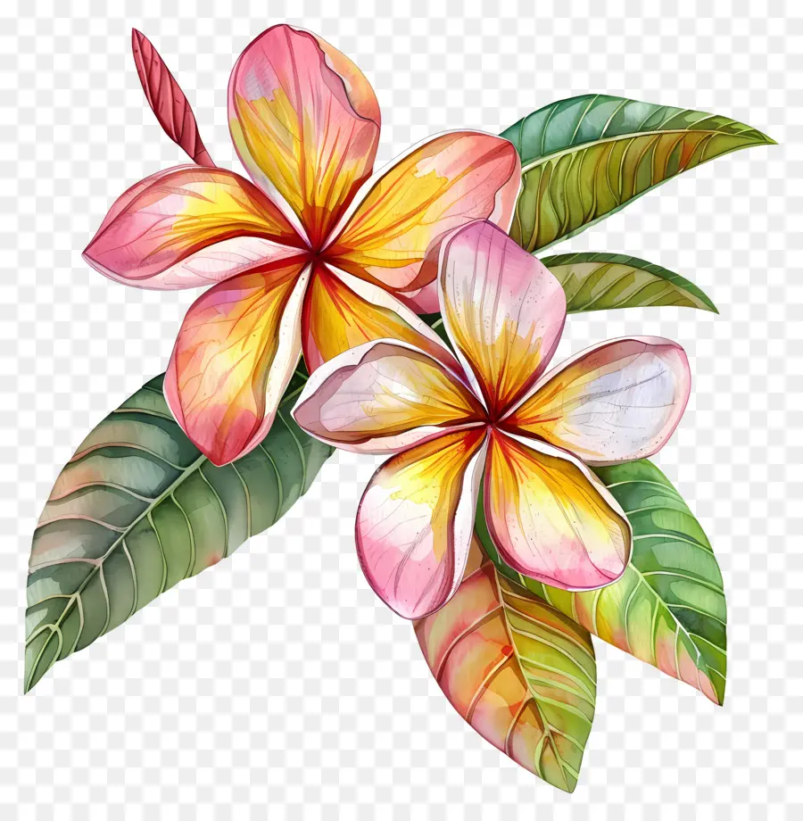 Bunga Plumeria，Daun Daun PNG