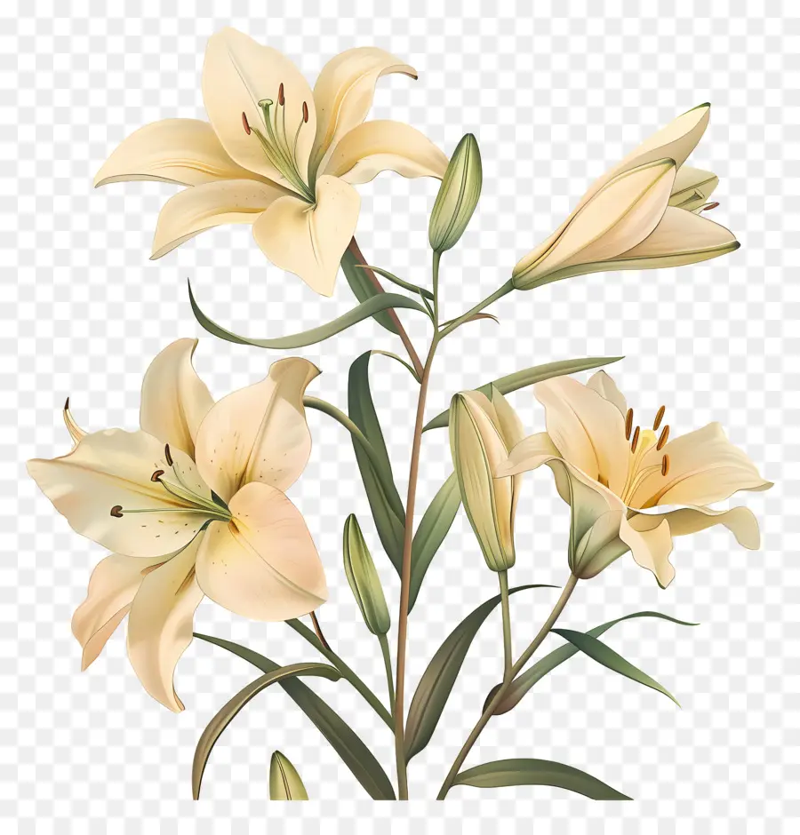 Bunga Lily，Bunga Lili Putih PNG