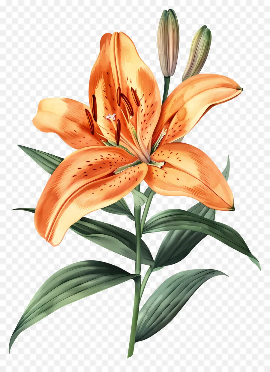 Bunga Lily，Bunga Lili Oranye PNG