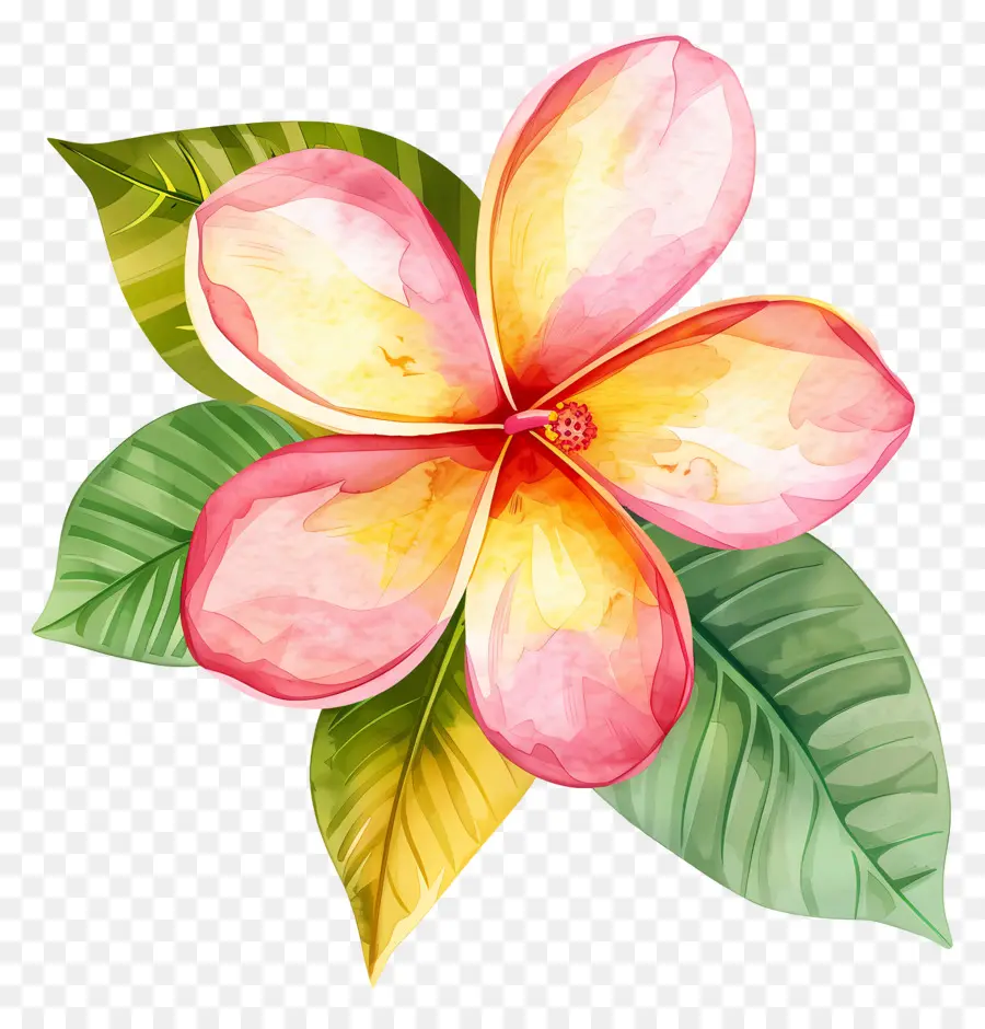 Bunga Plumeria，Daun Daun PNG