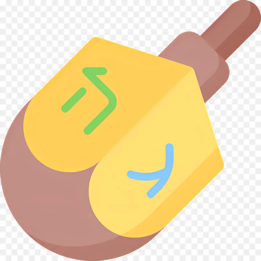 Hanukkah Dreidel，Dreidel Kuning Dan Coklat PNG