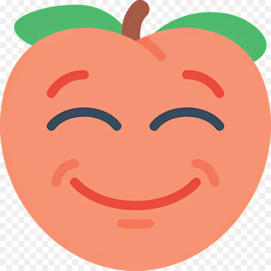 Emoji Buah Persik，Persik Tersenyum PNG