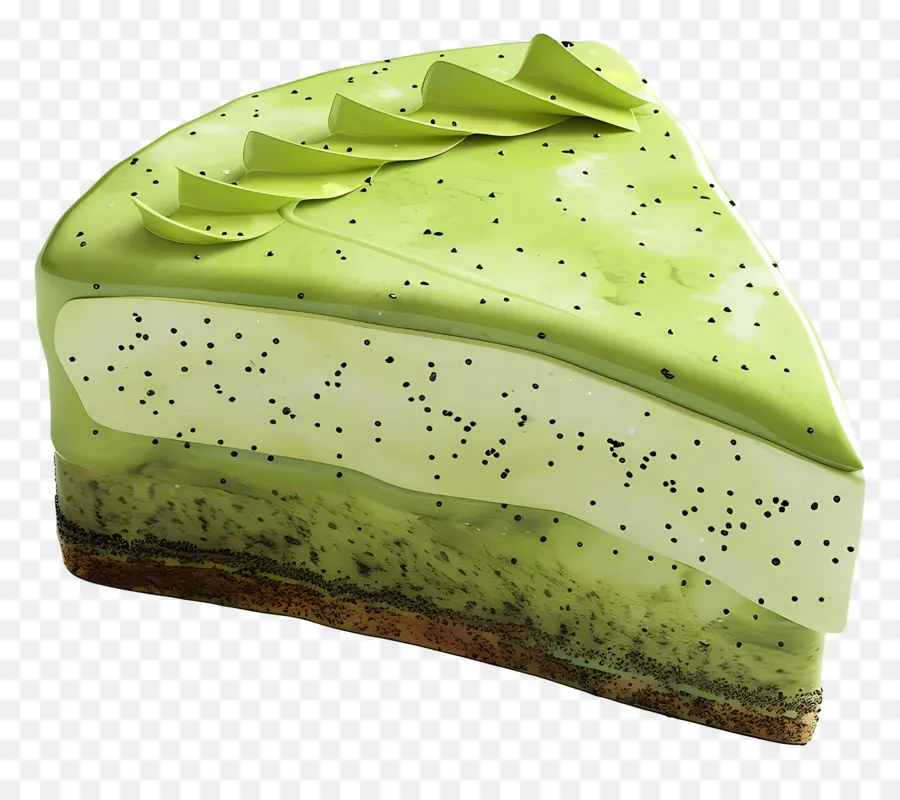 Kue 3d，Irisan Kue Hijau PNG