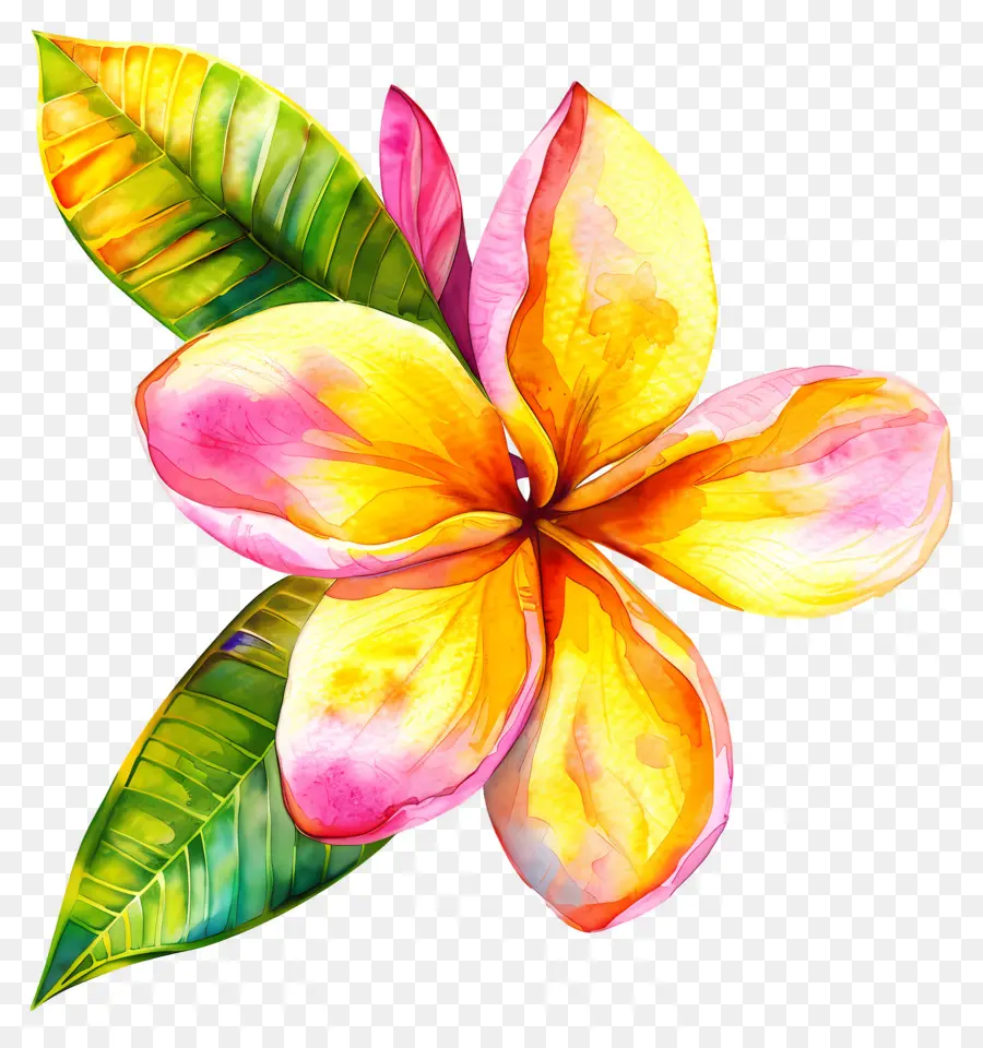 Bunga Plumeria，Daun Daun PNG