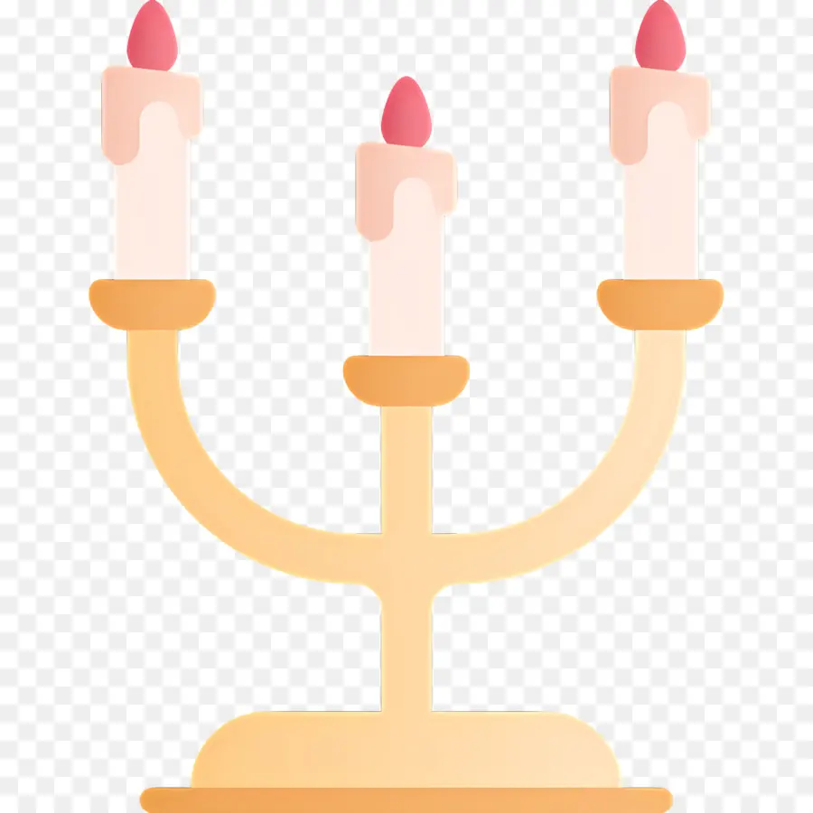 Hanukkah Menorah，Tempat Lilin Dengan Lilin PNG